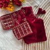 Velvet Bridal 02 Velvet Embroidery Sequence N Thread Work Blouse Wholesale In India